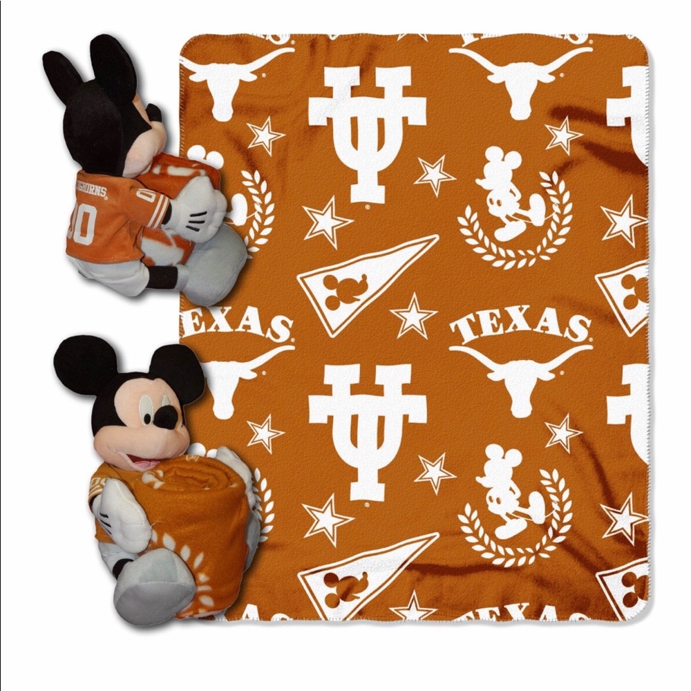Disney Mickey Mouse Texas Longhorns Blanke…